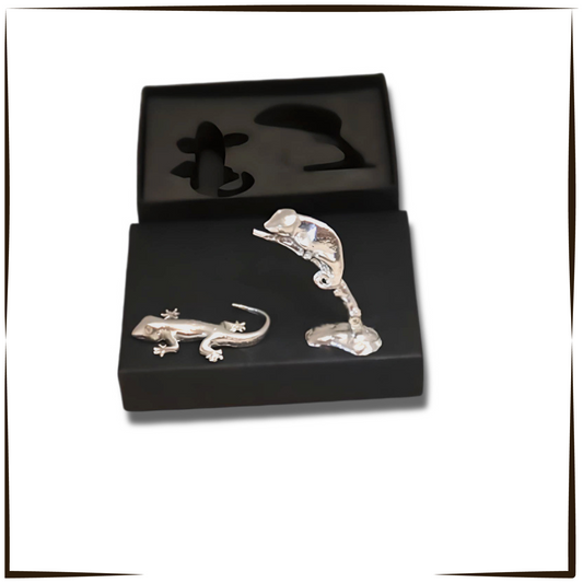 Pewter - Enchanting Baby Gecko Blossom and Baby Chameleon-Rango
