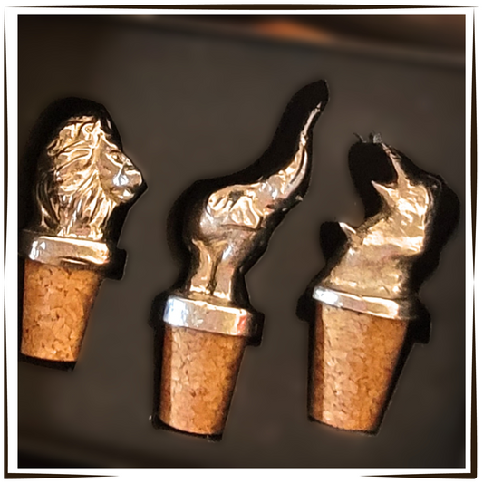 Pewter - Awesome African Trio - Bottle Stoppers