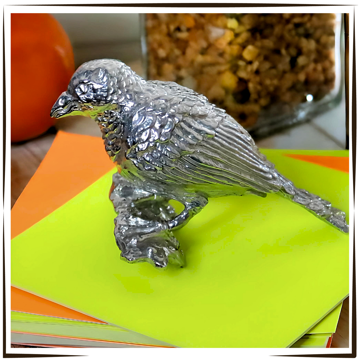 Pewter - Beautiful Buffalo Weaver - Paperweight 