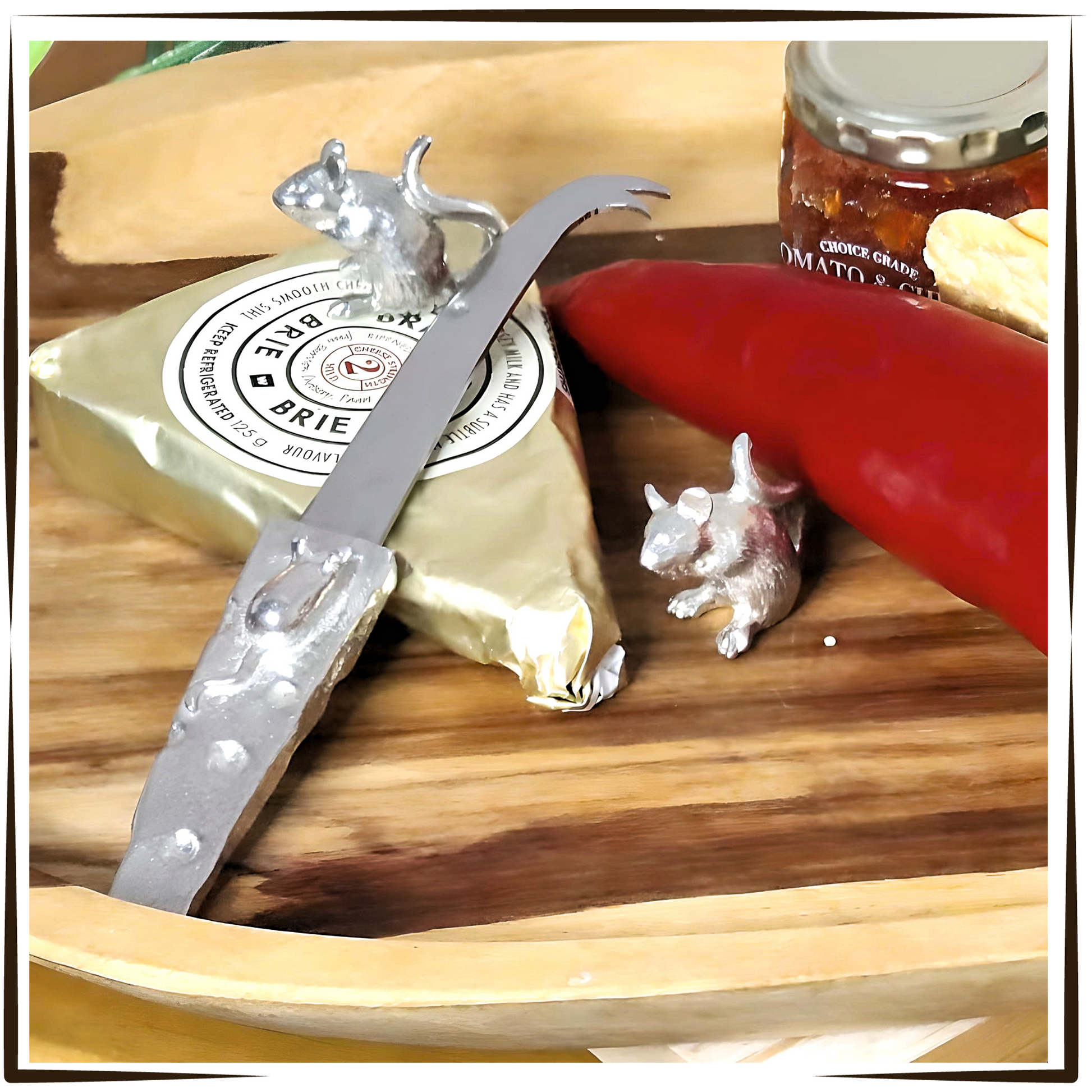 African Pewter - Cheese Mouse on Platter