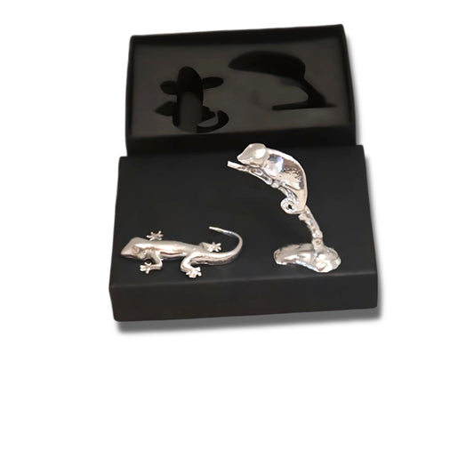 Pewter - Enchanting Baby Gecko Blossom and Baby Chameleon-Rango