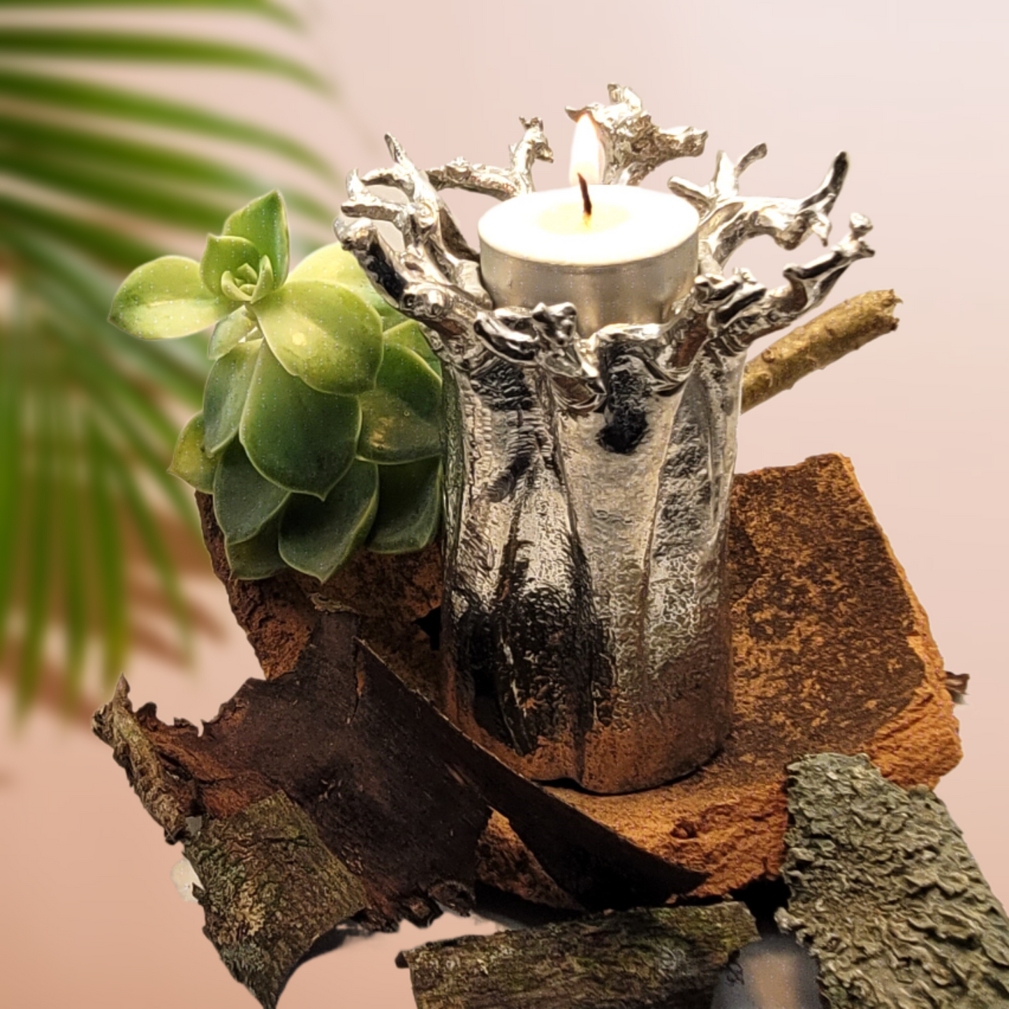 Pewter - Unique African Baobab Tree - Tealight Holder