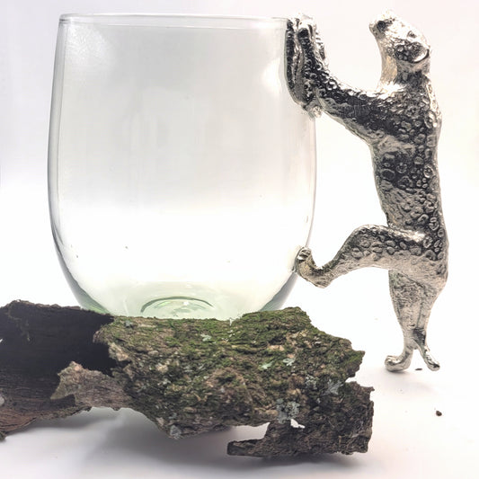 Recycled Glass and Pewter - Beer Glass - Savannah The Leopard