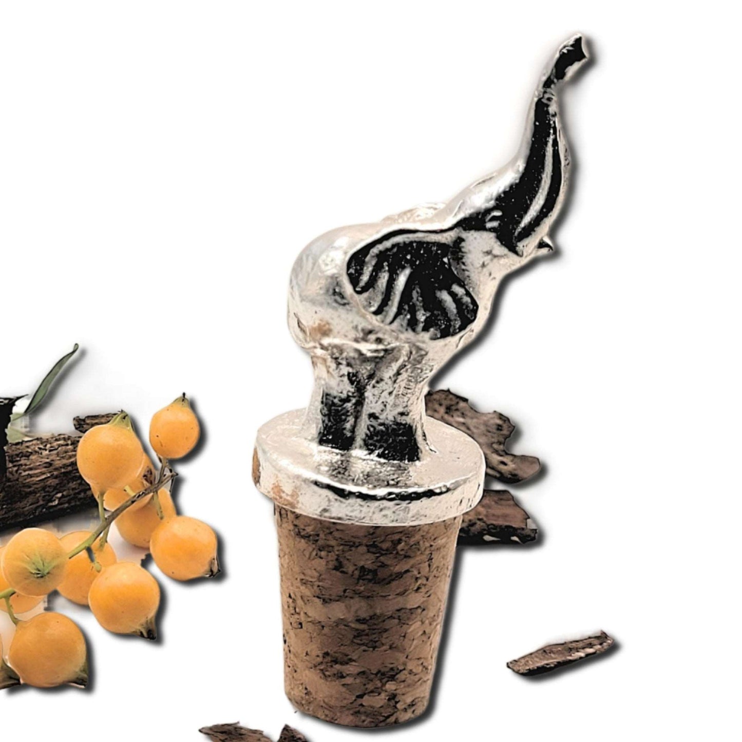 Pewter - Stunning African Elephant Bottle Stopper