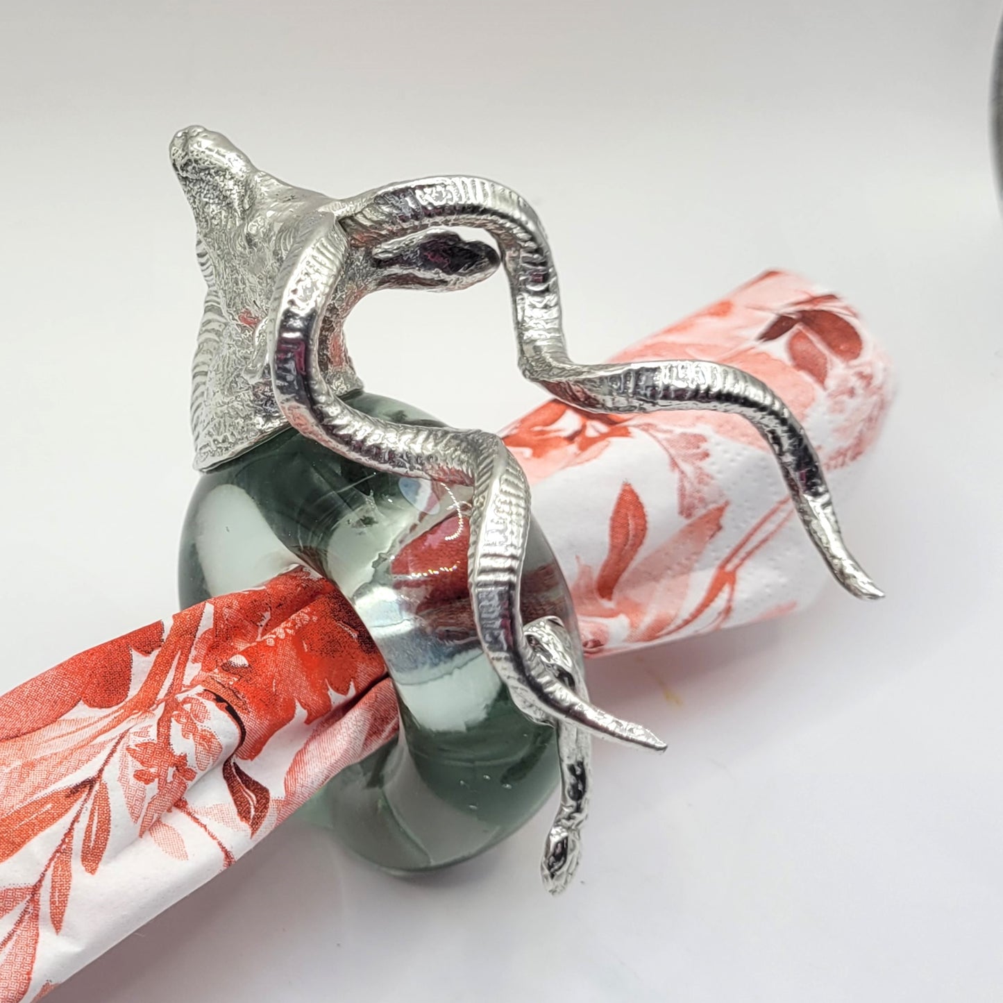 Pewter and Recycled Glass - Napkin Ring - Kudu