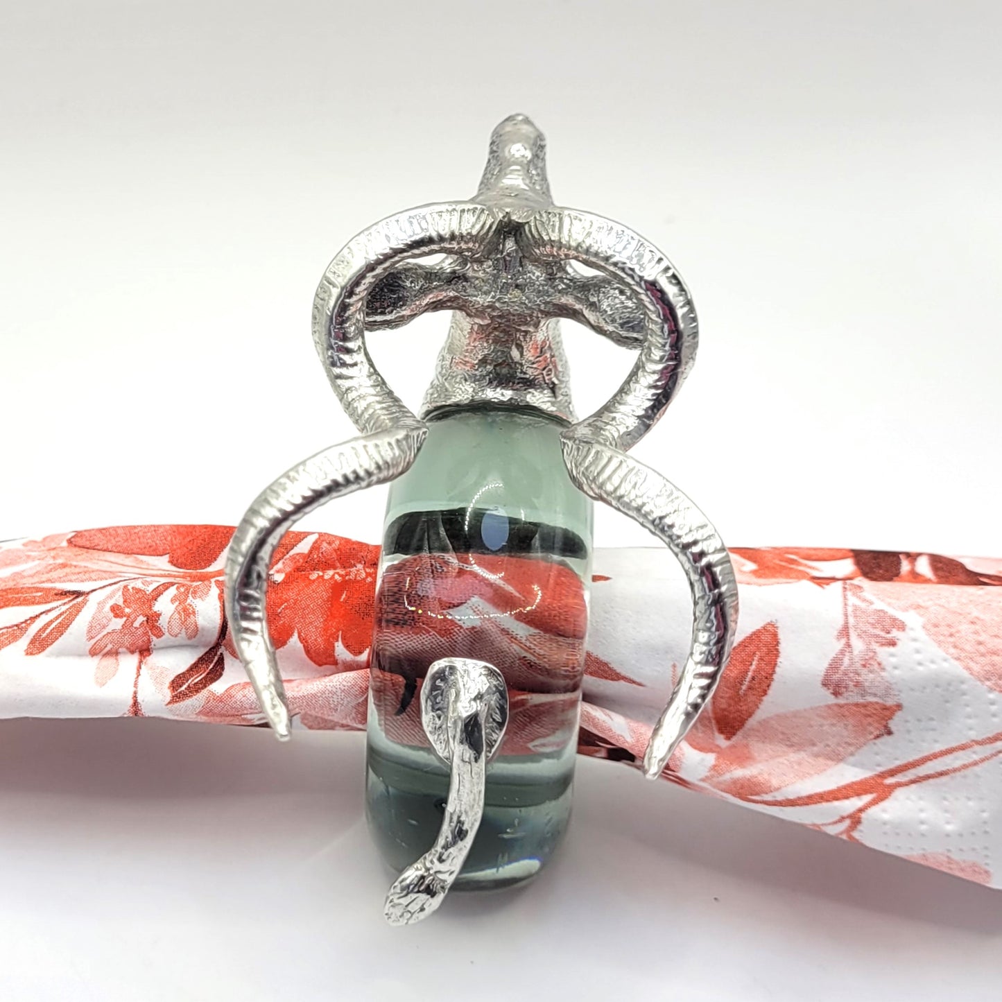 Pewter and Recycled Glass - Napkin Ring - Kudu