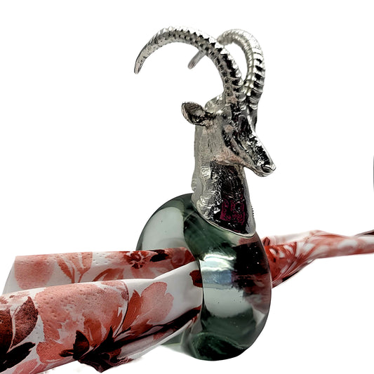 Pewter and Recycled Glass - Napkin Ring - Kudu