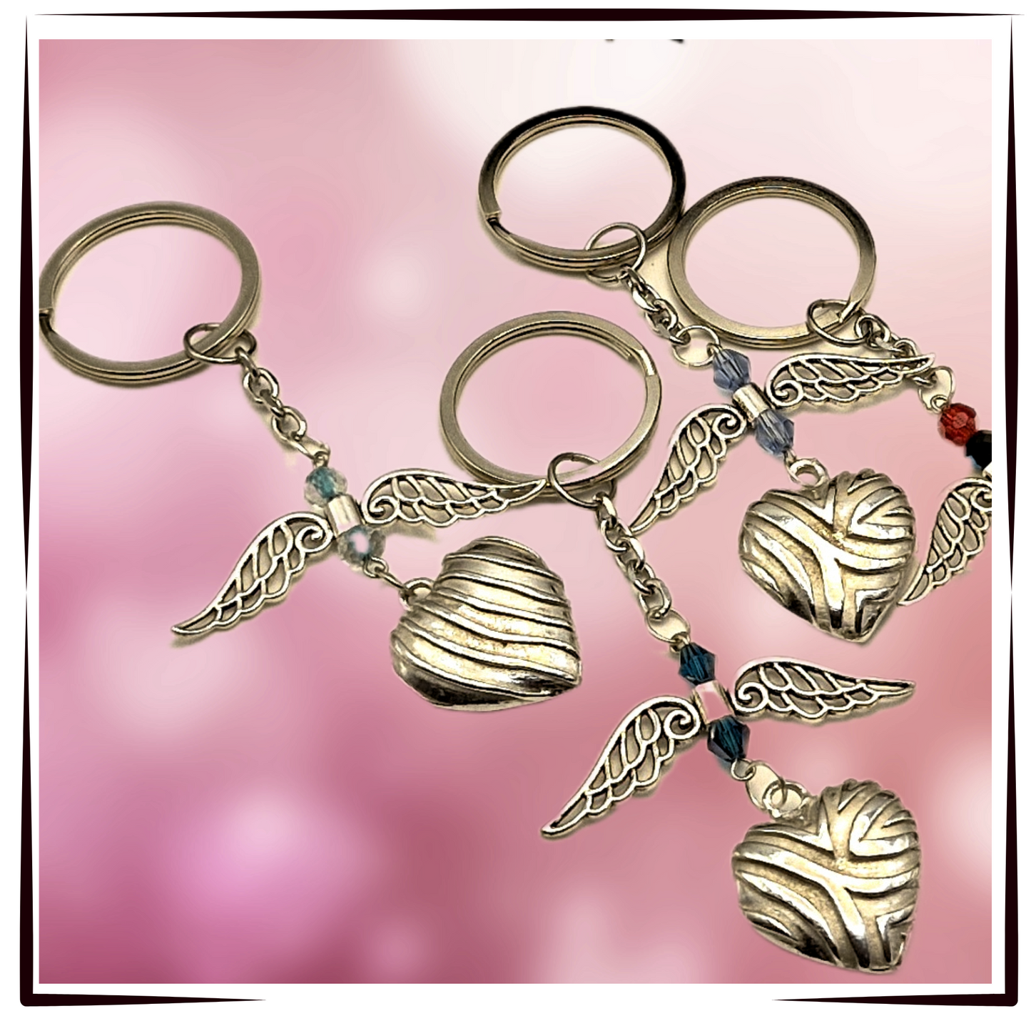 Pewter - Animal Print - Pewter Heart Keychain