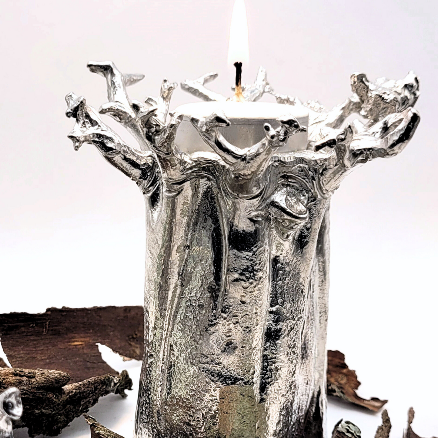 Pewter - Unique African Baobab Tree - Tealight Holder