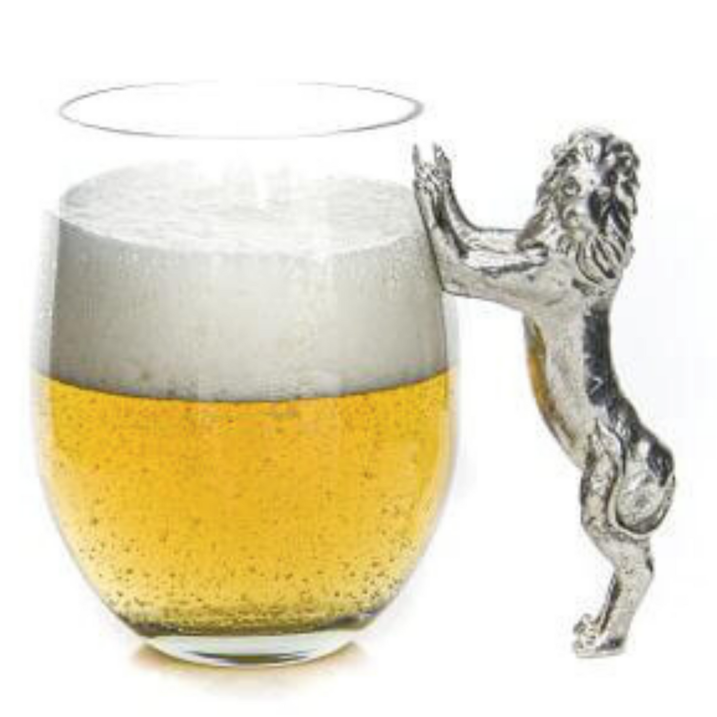 Recycled Glass and Pewter Beer Glass - Kiara The Lion