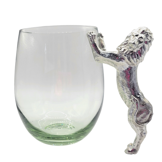 Recycled Glass and Pewter Beer Glass - Kiara The Lion
