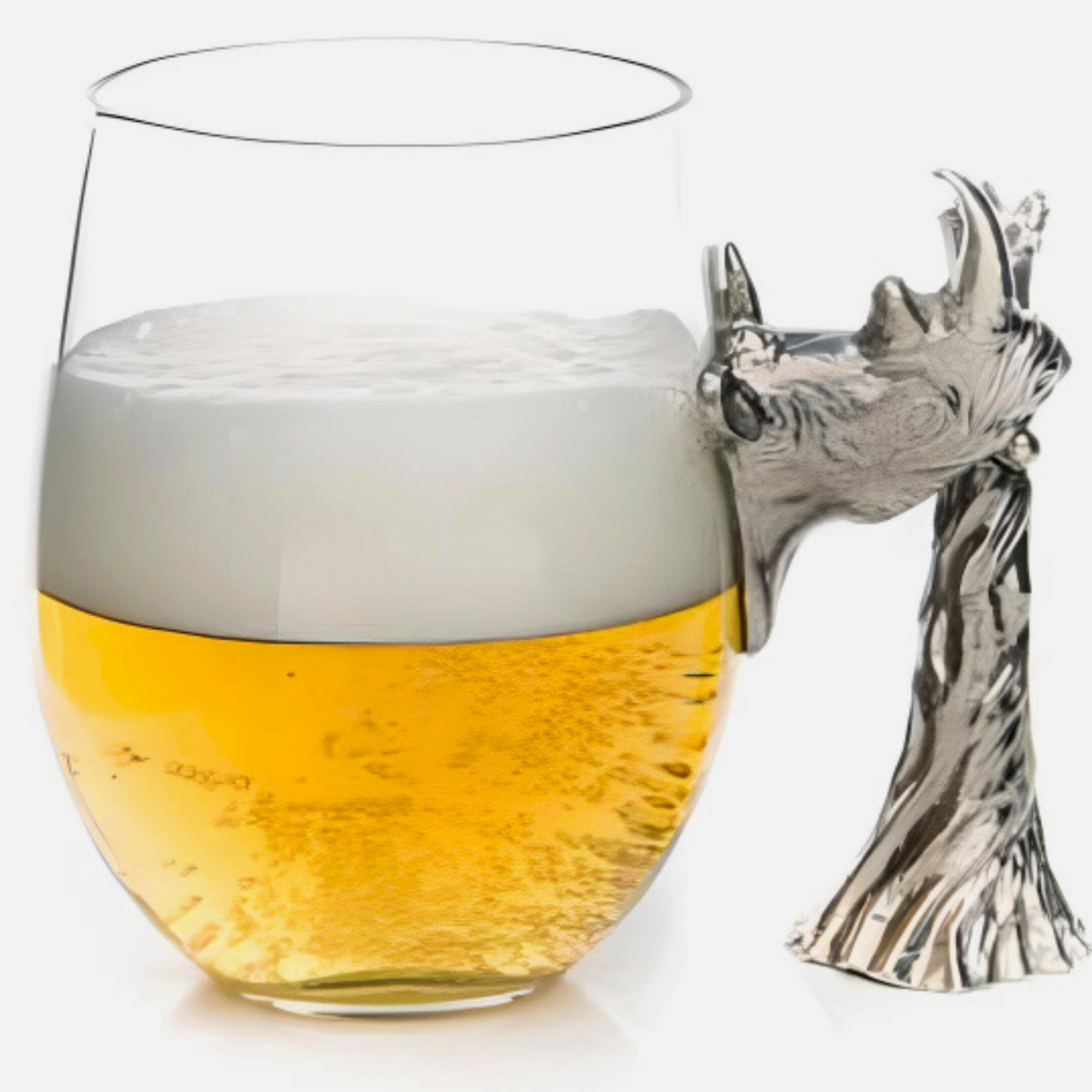 Recycled Glass and Pewter - Beer Glass - Stromm The Rhino