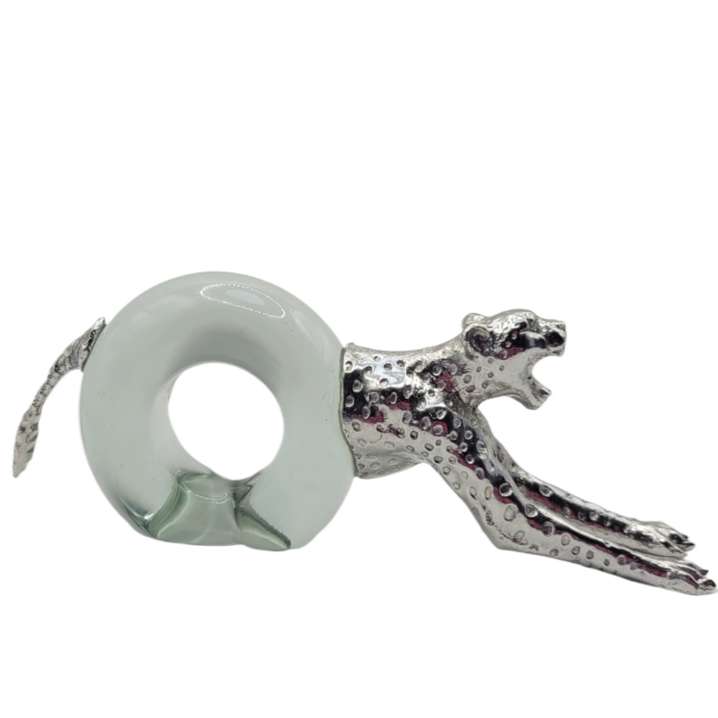 Pewter and Recycled Glass - Napkin Ring - Cheetah