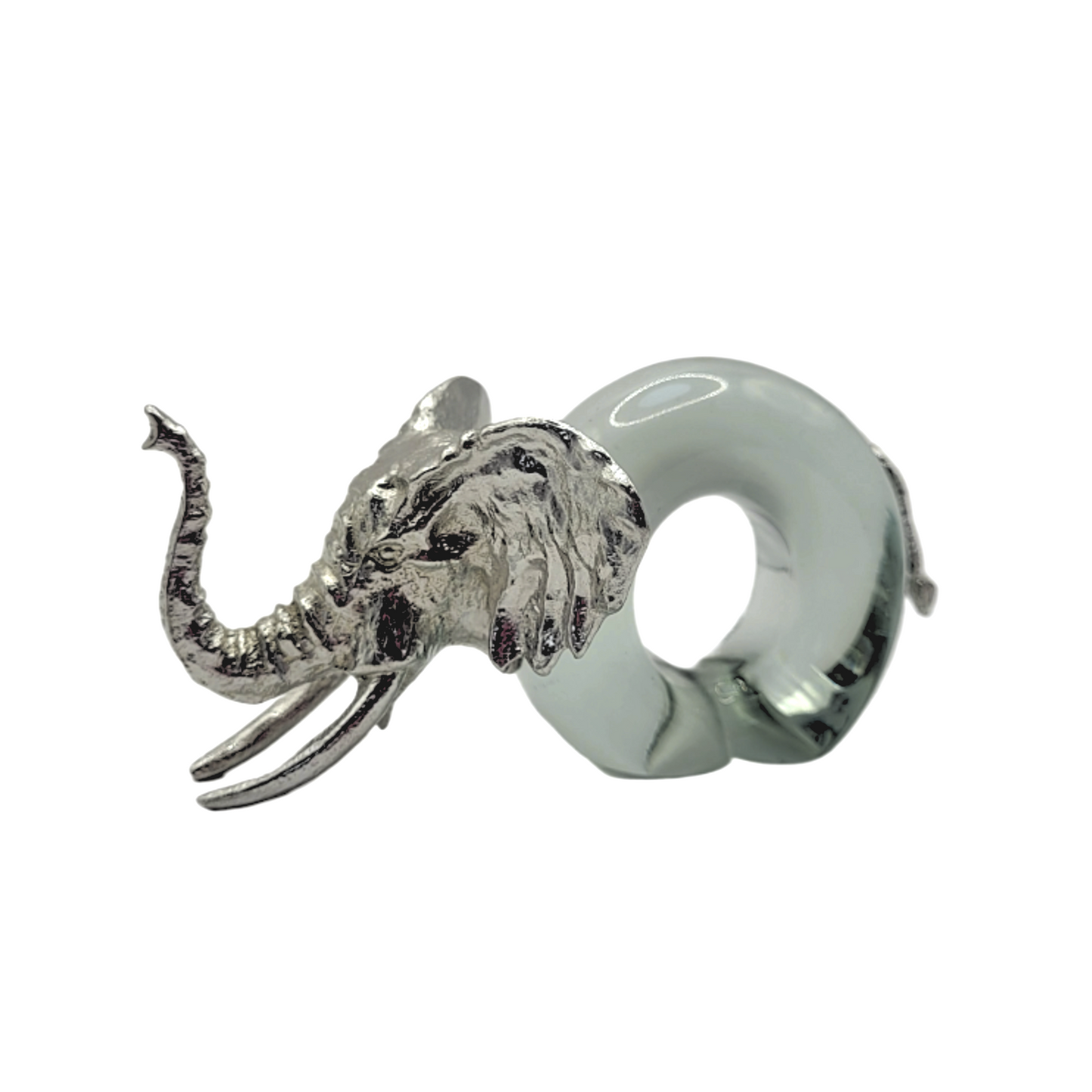 Pewter and Recycled Glass - Napkin Ring - Elephant