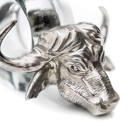 Elegant Recycled Glass And Pewter - Napkin Ring - Buffalo