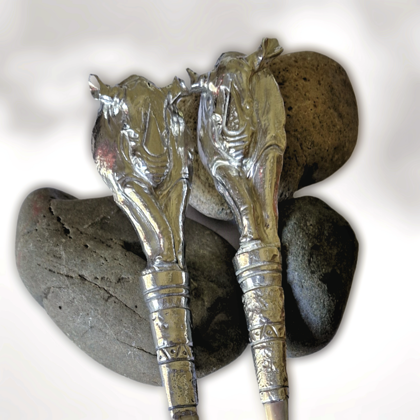 Pewter - Salad Servers - Black Rhino