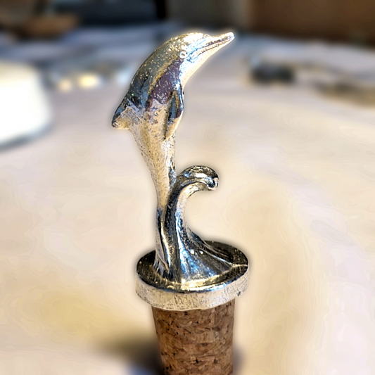 Pewter - Bottle Stopper - Dolphin