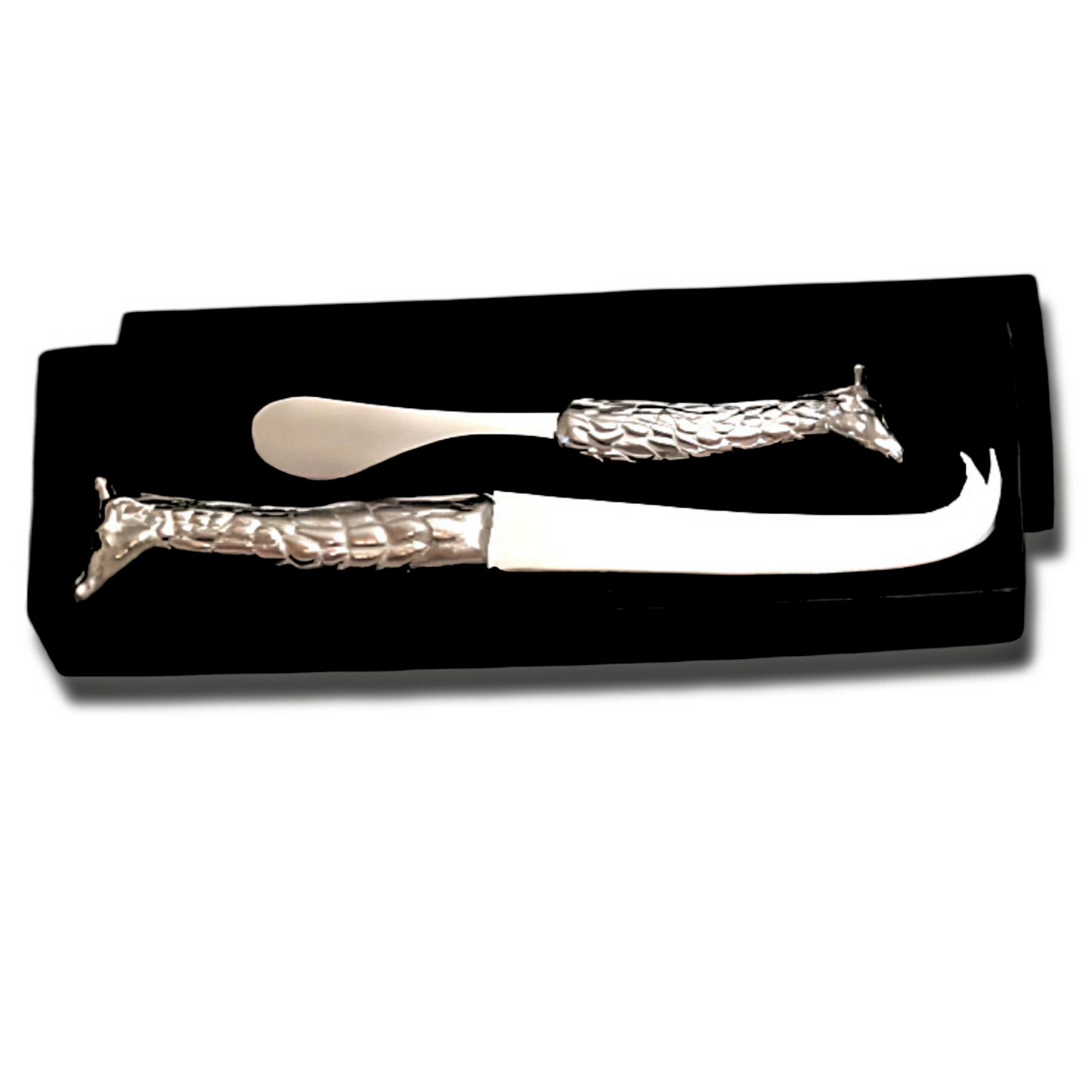 Pewter -Stunning Cheese and Pate Knife Combo - Giraffe