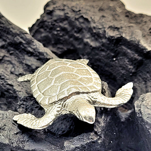 Pewter - Brave Hawksbill Sea Turtle - Amber