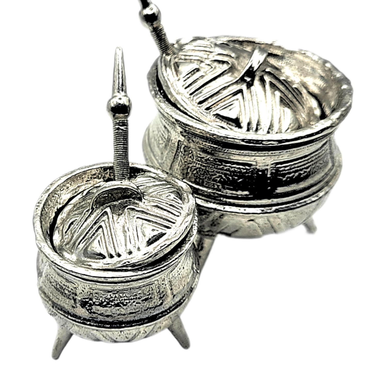 Pewter - Beautiful Potjie Pot Combo - With Spoons