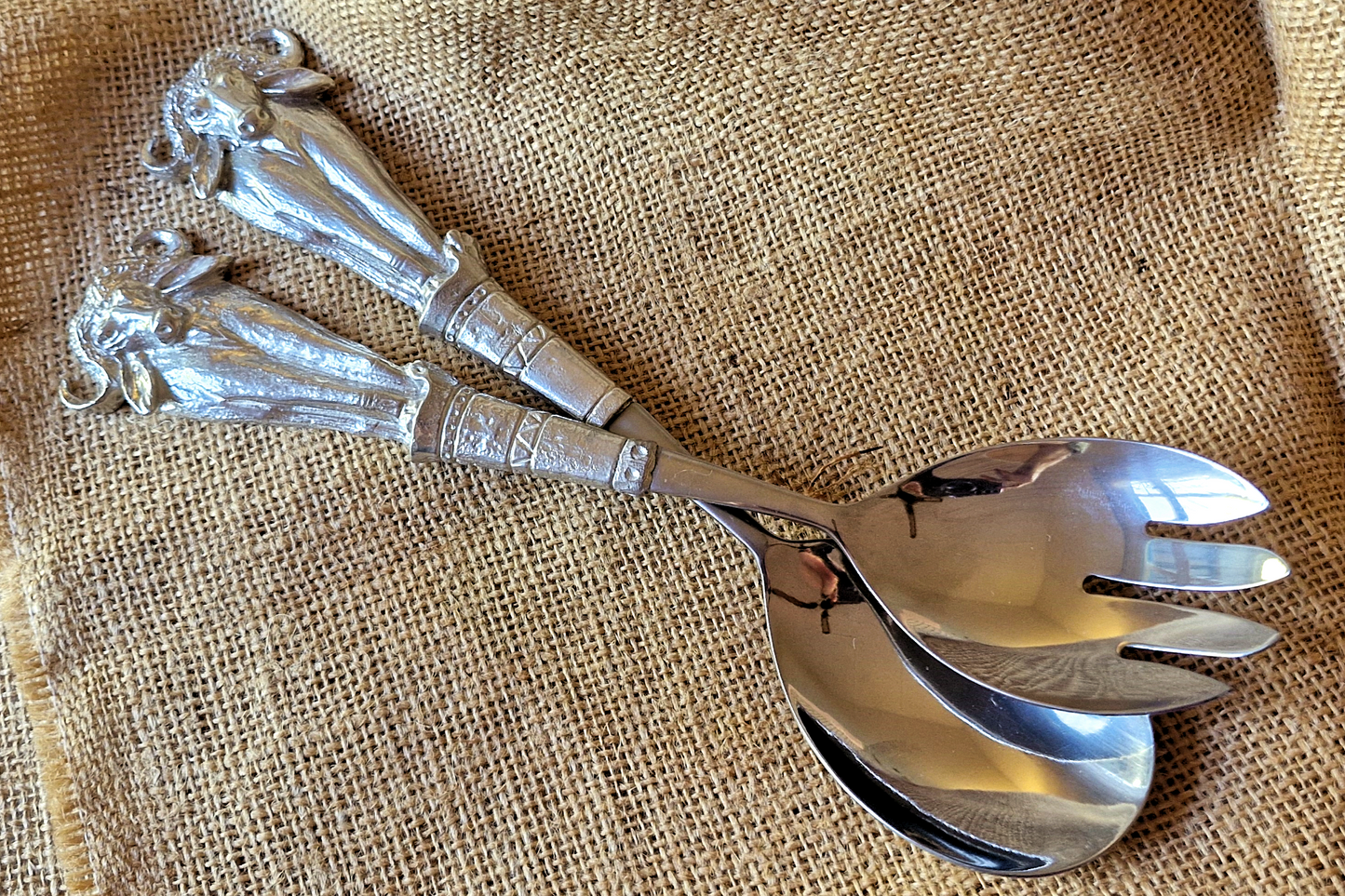 Pewter - Salad Servers - Buffalo