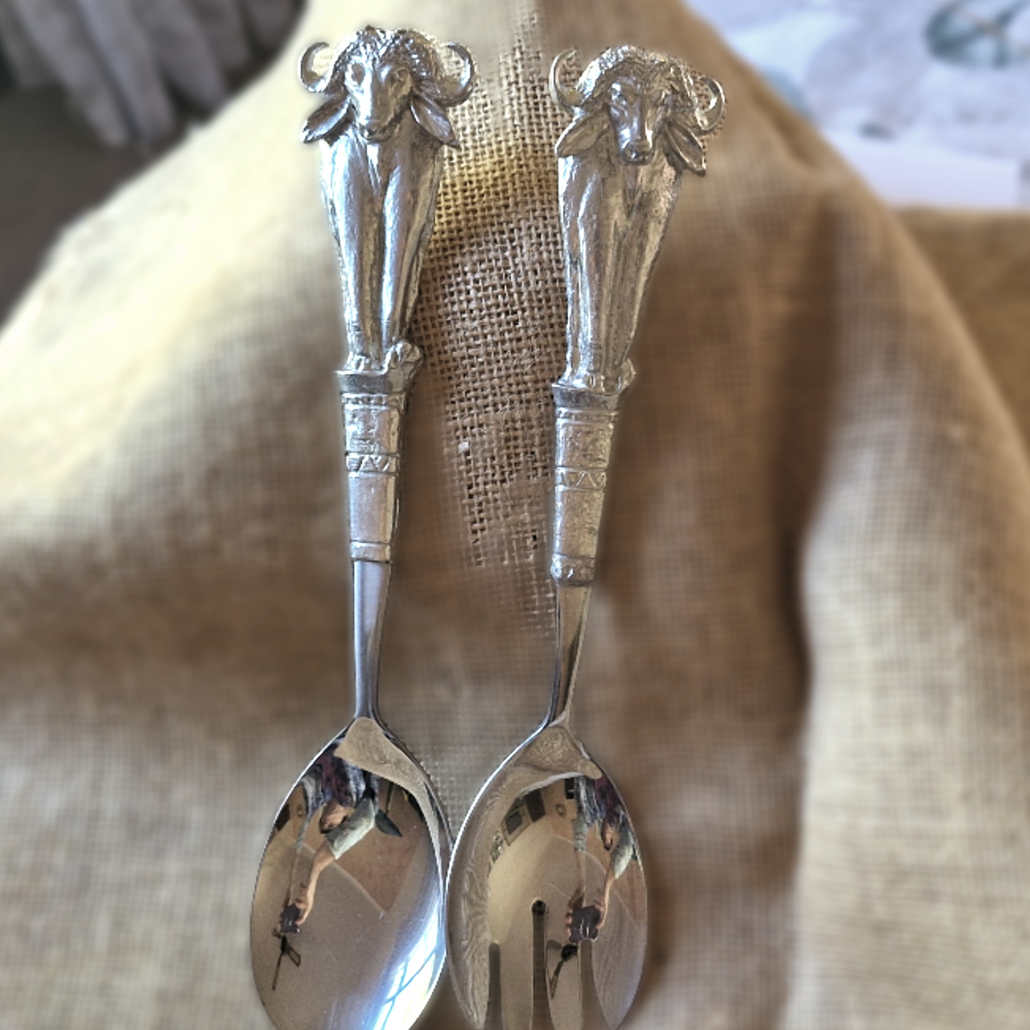 Pewter - Salad Servers - Buffalo