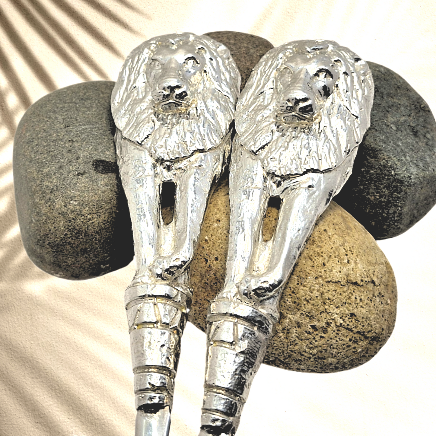 Pewter - Salad Servers - Lion